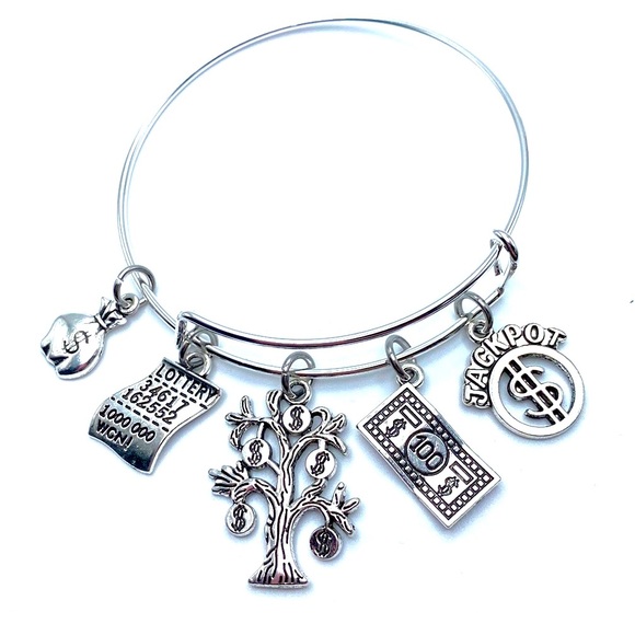 Lottery Theme Charm Bracelet  May Be Personalized - Picture 1 of 6